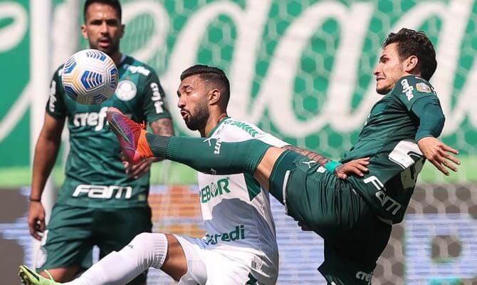 Lance de Palmeiras x Cuiabá, no Allianz Parque, no Brasileirão 2021