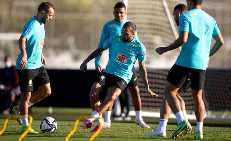 Treino da seleção brasileira para o jogo contra o Chile pelas Eliminatórias da Copa 2022